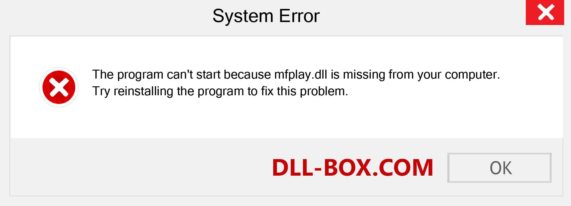  mfplay.dll file is missing?. Download for Windows 7, 8, 10 - Fix  mfplay dll Missing Error on Windows, photos, images