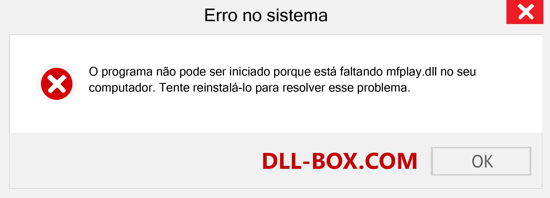 Arquivo mfplay.dll ausente ?. Download para Windows 7, 8, 10 - Correção de erro ausente mfplay dll no Windows, fotos, imagens